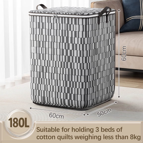 ZYXWVU Clothes Storage Bag Portable Wardrobe Organizer Box for Seasonal Clothes Blanket Sweater Sorting Storage Tote with Handles for Closet Under Bed
