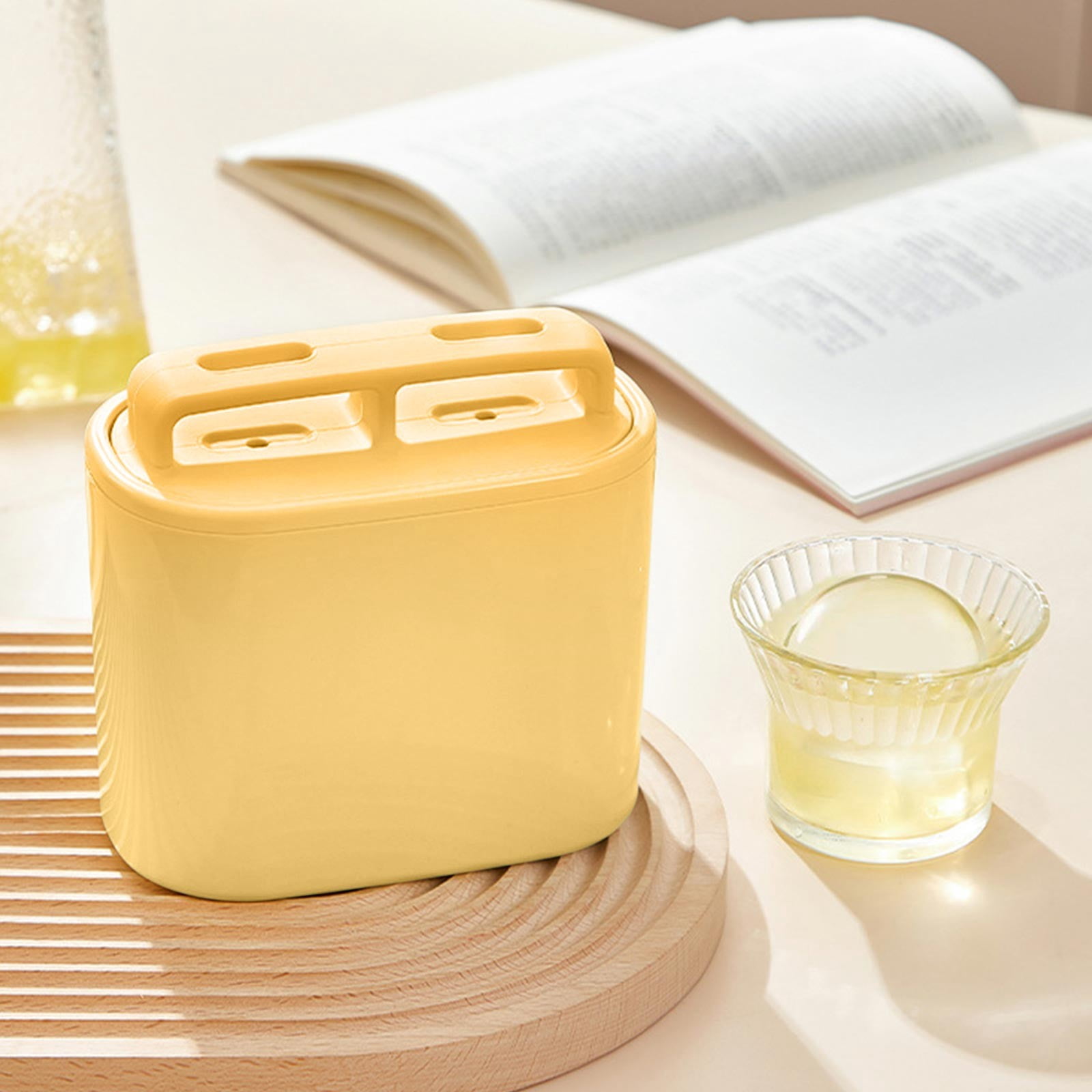 ZYXWVU Ice Ball Mold Leakproof Flexible Round Ice Ball Maker with Lid Slow Melting Ice Sphere Mold for Whiskey Cocktails Drinks Freezer Ice Tray