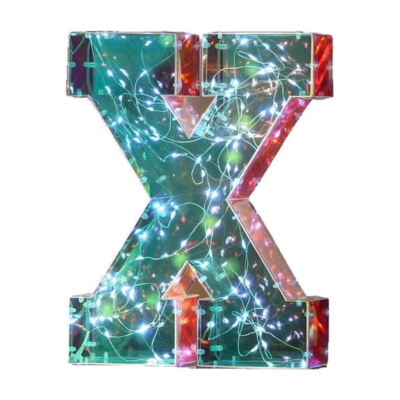 ZYXWVU LED Letter Lights Mirror Finish Colorful Decorative Tabletop Night Light for Parties Birthdays Proposals Events