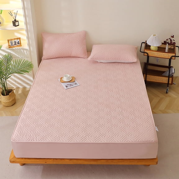 ZYXWVU Mattress Protector Waterproof 3PC Thickened Cotton Bed Hat Piece Bedspread Bed Sheet For Fall Winter Bedding Protector For Bedroom