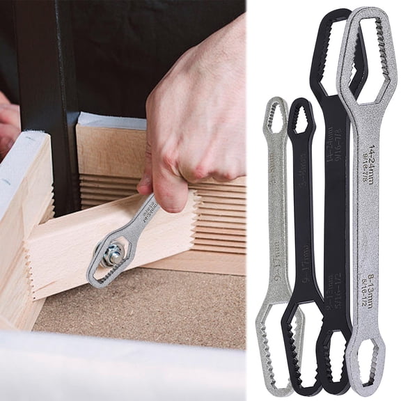 ZYXWVU Multi-Functional Adjustable Self-Tightening Wrench Universal Heavy Duty Spanner Tool Slim Jaw Home Auto Repair Plumbing Car Maintenance Essential Hand Tool