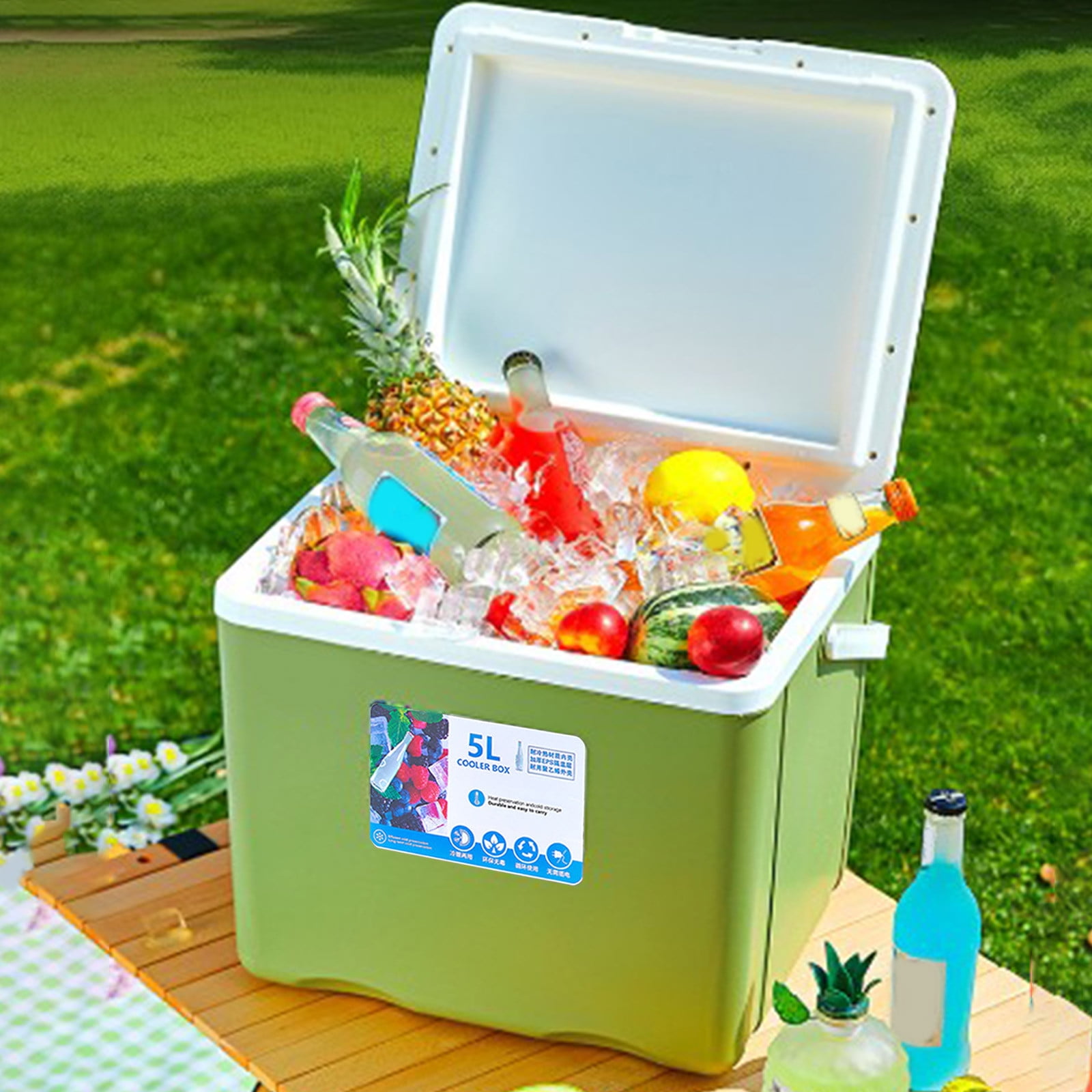 ZYXWVU Portable Cooler Box Hard Insulated Outdoor Ice Chest Leakproof Up to 3 Days Cold Storage Camping Beach Tailgating Sports