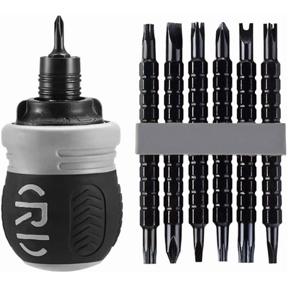 ZYXWVU Screwdriver Set 12 in 1 Ratcheting Stubby Screwdriver Multi Bit Tool Kit Adjustable Length Reversible End Portable Repair Tool for Home