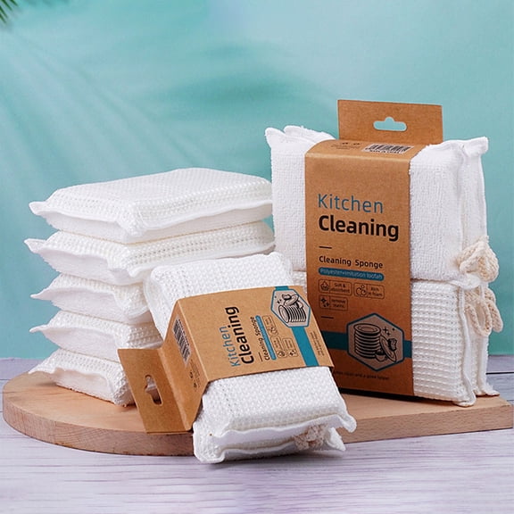 ZYXWVU Thick Sponge Eraser Scouring Pad Kitchen Dishcloth Non Greasy Cleaning Wipe Dishwashing Sponge for Pan Pot Tableware Scrub Scrubber Sheet