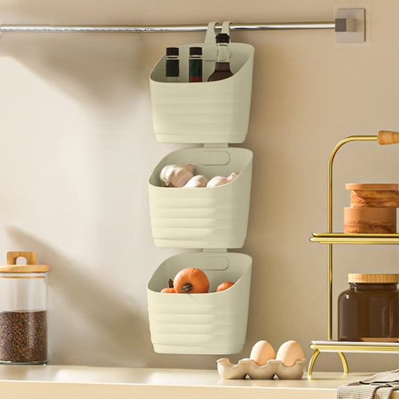 ZYXWVU Wall Mounted Storage Basket Multi Layer Organizer Basket for Bathroom Kitchen Misc Storage Home Organization Space Saving Wall Rack
