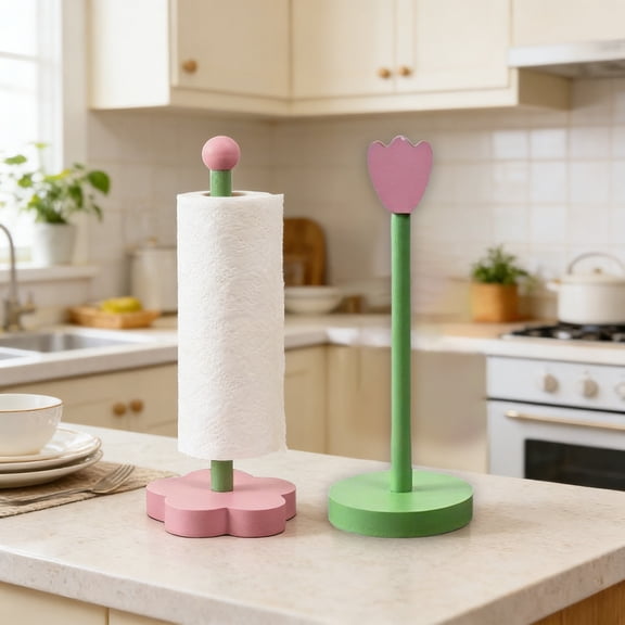 ZYXWVU Wood Tissue Holder Shelf No Punch Roll Paper Holder Under Cabinet Wall Mounted Kitchen Paper Towel Storage Rack Counter Organizer