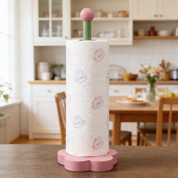 ZYXWVU Wood Tissue Holder Shelf No Punch Roll Paper Holder Under Cabinet Wall Mounted Kitchen Paper Towel Storage Rack Counter Organizer