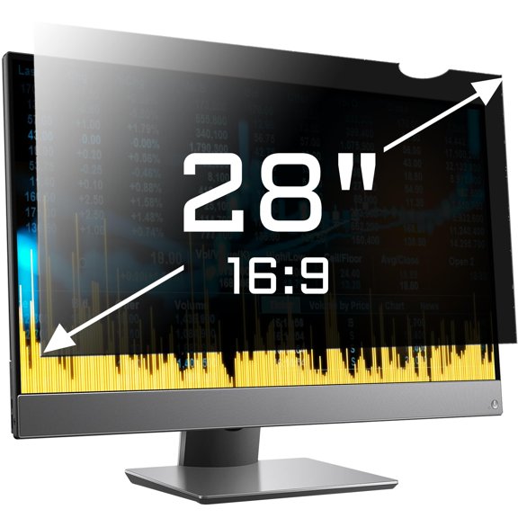 ZYY 28 Inch(diagonal) Computer Privacy Screen Filter (24 1/2  13 1/2) With Anti Glare,Blocks 96% UV,Anti Scratch Privacy Screen Protector Film 16:9 Aspect Ratio For Desktop Computer Monitor