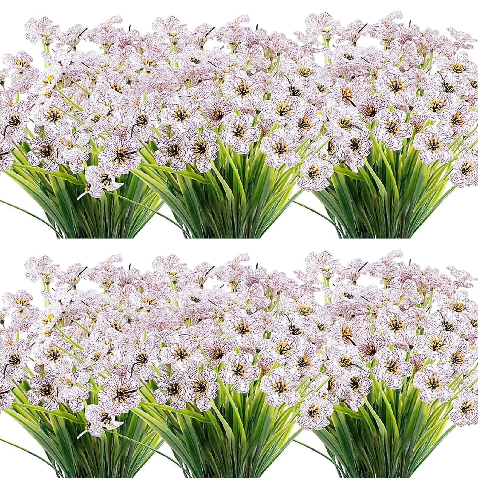 ZZ 20 Bundles Artificial Flowers Outdoor UV Resistant Fake Flowers No ...