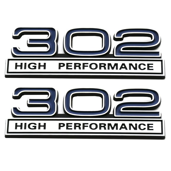 ZZ 2pcs 302 Engine 5.0 Liter High Performance Emblms Badge 3D Decals Stickers Cars Trucks