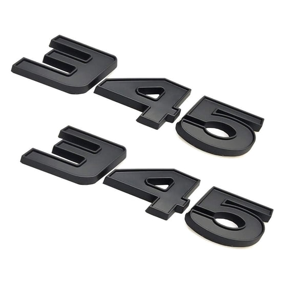 ZZ 2pcs 345 Emblems Badge Decal Sticker Compatible with Nameplate New Universal Cars (Black)