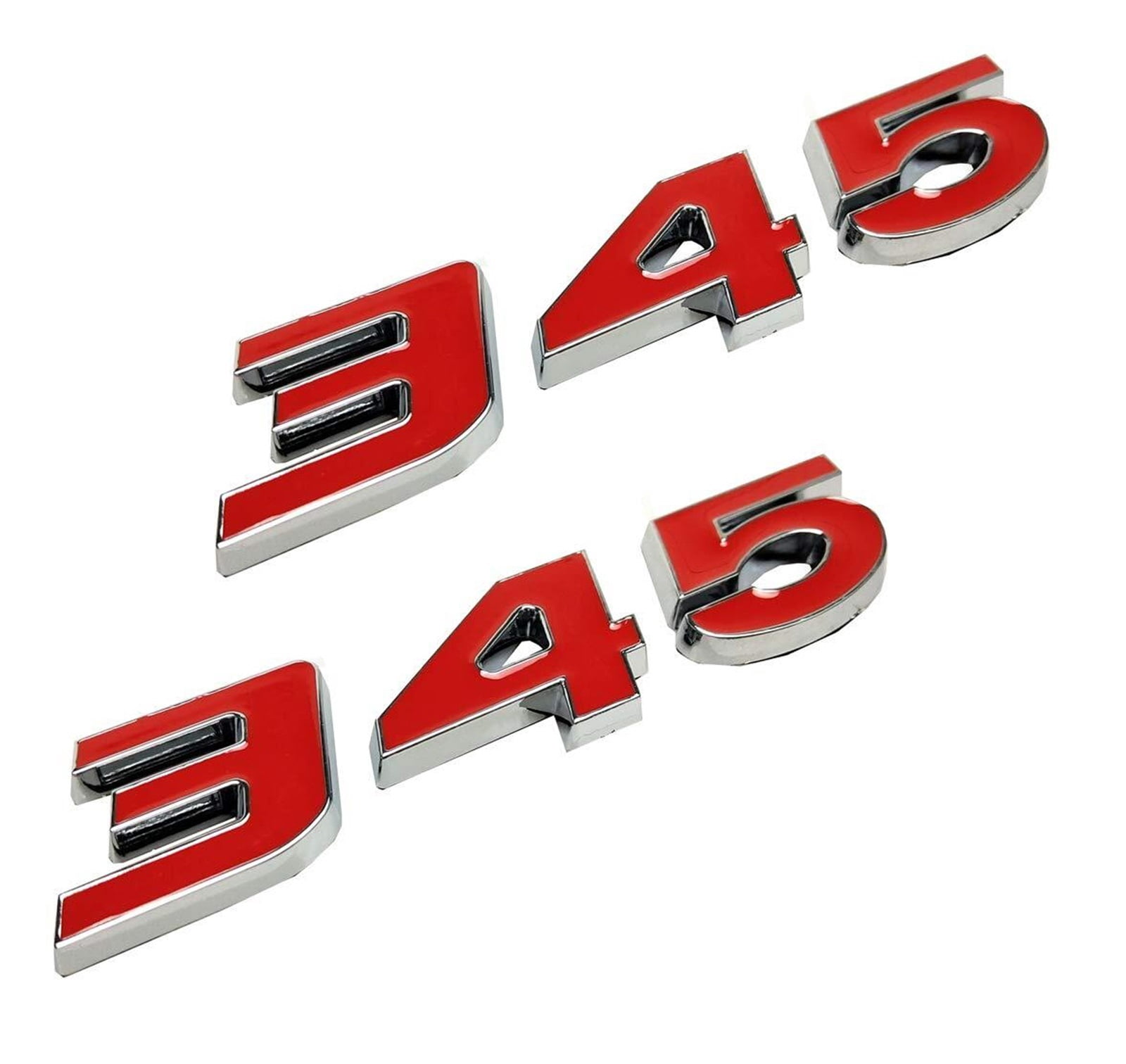 ZZ 2pcs 345 Emblems Badge Decal Sticker Compatible with Nameplate ...