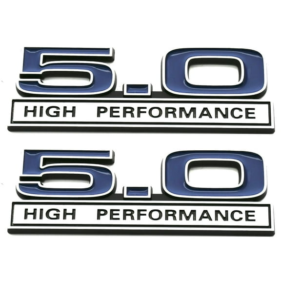 ZZ 2pcs 5.0 Liter High Performance Engine Emblems Badge 3D Decals Stickers Cars Trucks