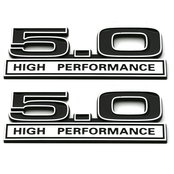 ZZ 2pcs 5.0 Liter High Performance Engine Emblems Badge 3D Decals Stickers Cars Trucks