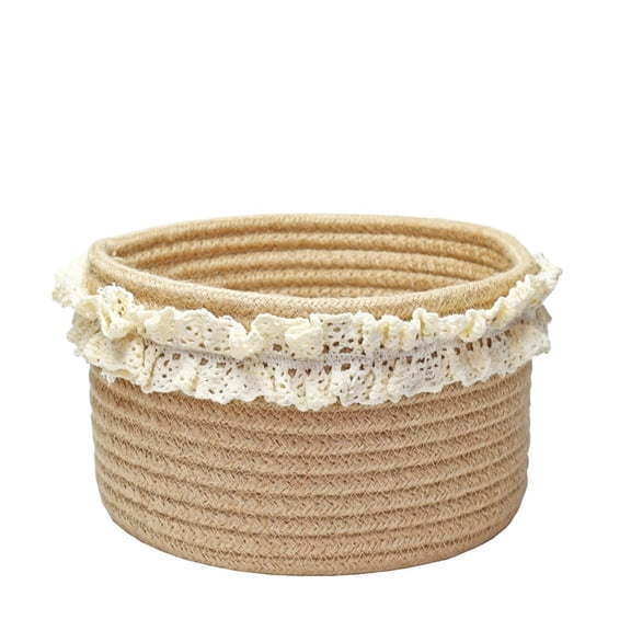 ZZ Basket For Gifts, Small Cute Round Baskets For Baby, Wedding, Birthday, Mini Decorative Jute