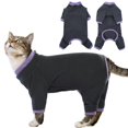 thumbnail image 1 of ZZ Cat Pajamas for Cats Only, Sticky Hair Cat Clothes, Sphynx Hairless Cats Sweater, Cat Onesie for Cats After Surgery Female Male, Prevent Lost Hair Kitten Onesie Shirts Costumes Outfits for Pet, 1 of 6