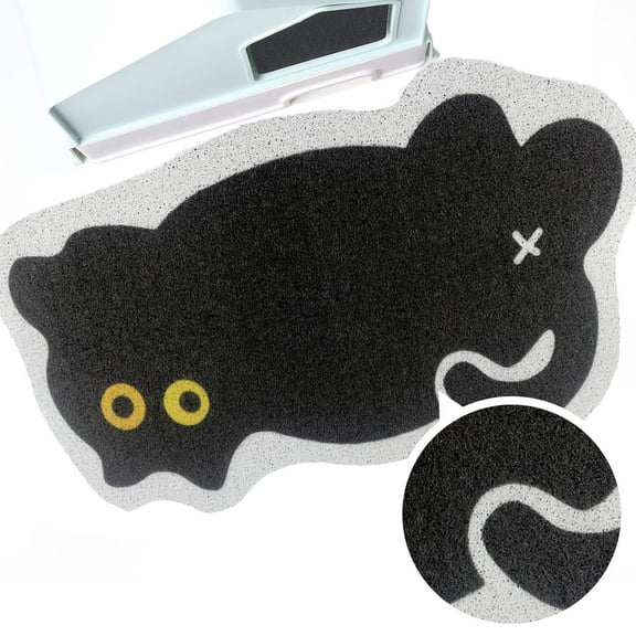 ZZ Cute Cat Litter Trapping Mat 27"x23", Traps Mess from Litter Box and Pet Food Bowl, Soft on Kitty Paws, Easy Clean