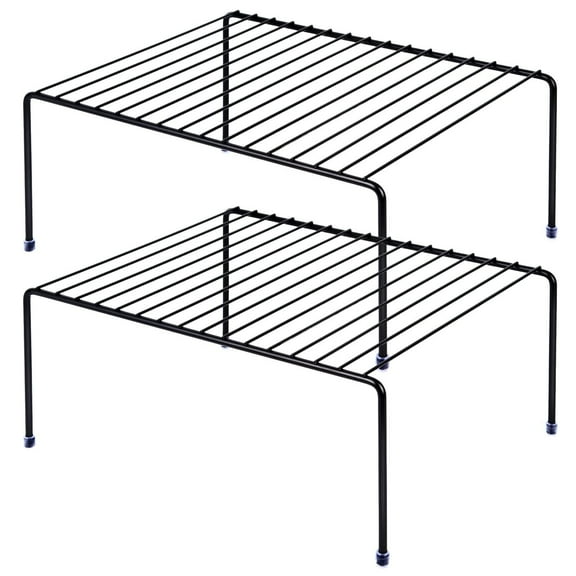 ZZ Kitchen Cabinet Storage Shelf Rack/Plastic Feet - (13.1 x 10.2 Inch) - Steel Metal