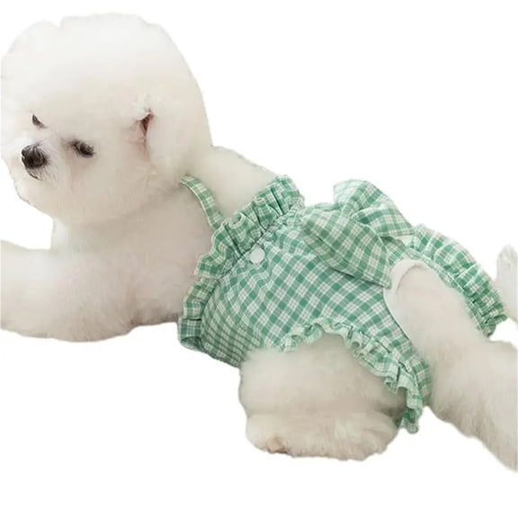 ZZ Reusable Dog Diapers Female Soft Female Puppy Pant Adjustable Pet Diaper In Plaid Belly Wraps For Small Dogs Heat Period Clothes