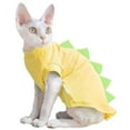 thumbnail image 1 of ZZ Sphynx Cat Clothes, Dinosaur Design Cat Shirts for Cats Only, Hairless Cat Sweater, Breathable Cat Daily Wear Clothes for Devon Rex Cats Summer, Kitten Costume T-Shirts with Sleeves for Cats, 1 of 6