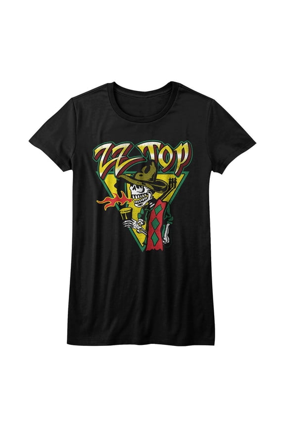 ZZ Top Dia De Los Mescalera Black Women's T-Shirt Xl