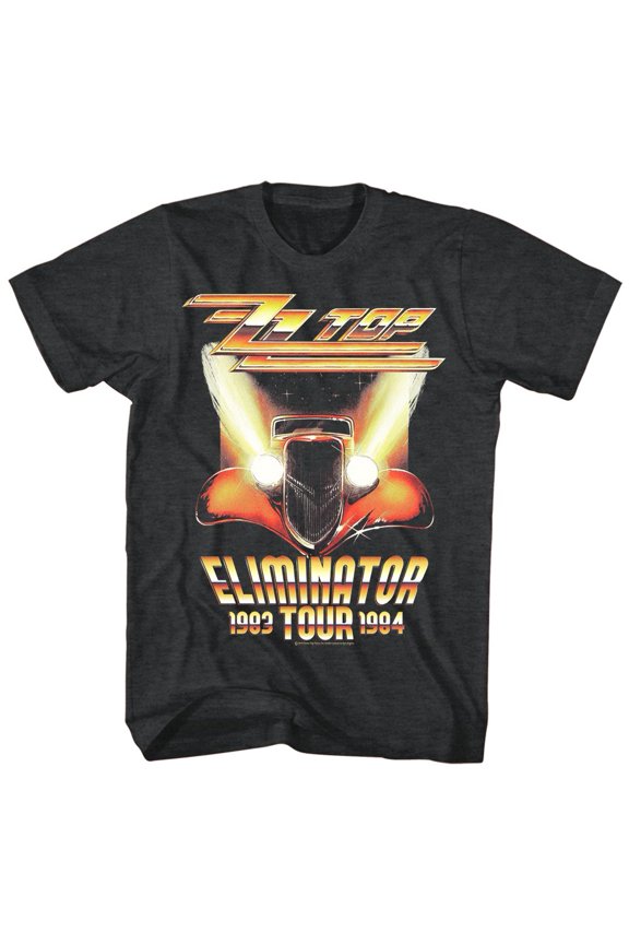 ZZ Top Eliminator Tour Black Heather Adult T-Shirt 2Xlt