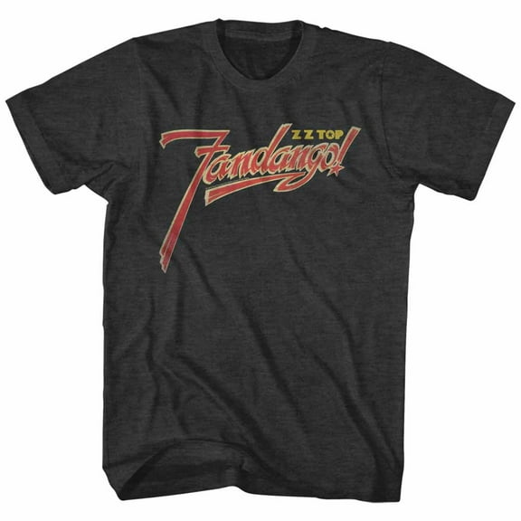 ZZ Top Fandango Logo Black Heather Adult T-Shirt