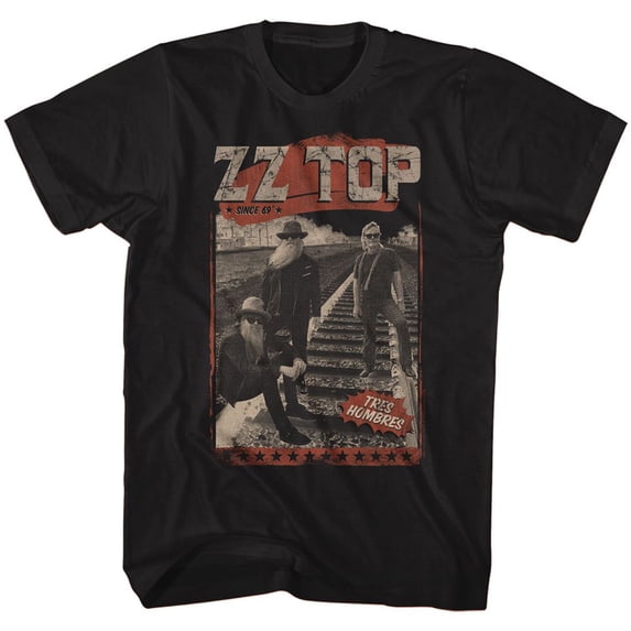 ZZ Top Hombres Track Black Adult T-Shirt 3Xlt