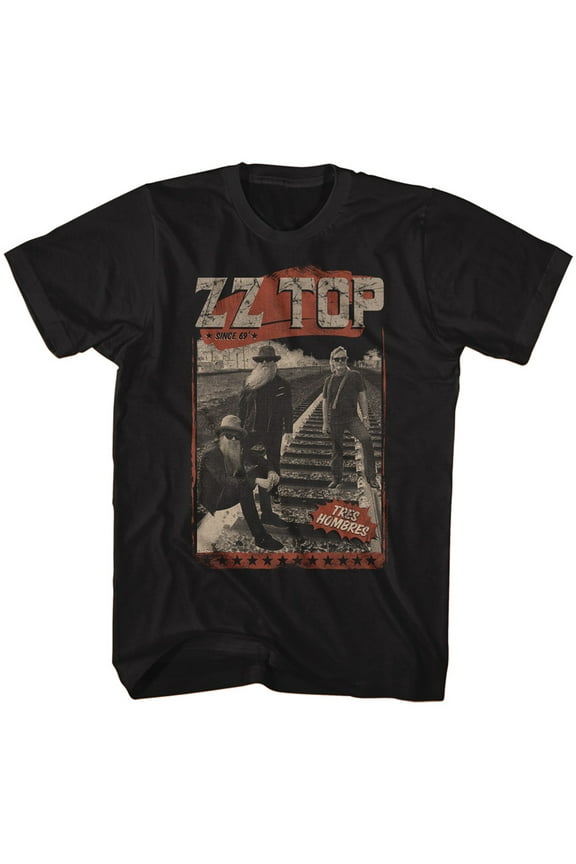 ZZ Top Hombres Track Black Adult T-Shirt