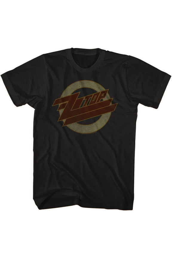 ZZ Top Logo Fade Black Adult T-Shirt