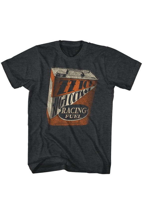 ZZ Top Racing Fuel Black Heather Adult T-Shirt