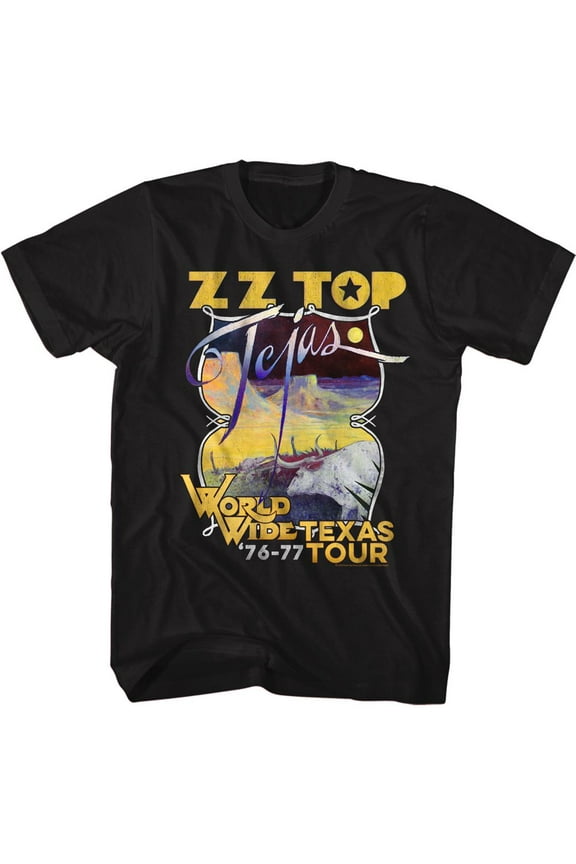ZZ Top Tejas Tour Black Adult Classic T-Shirt