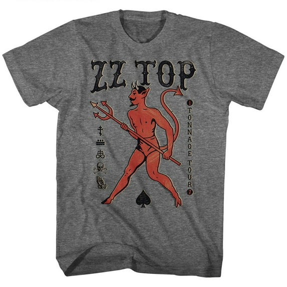 ZZ Top Tonnage Tour Graphite Heather Adult T-Shirt 4Xl