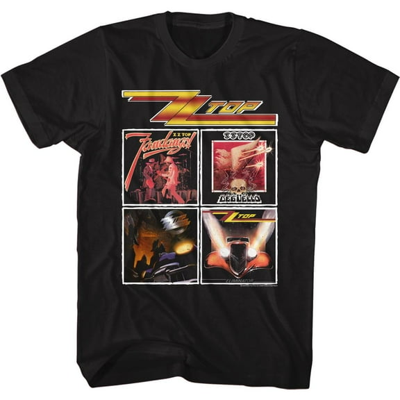 ZZ Top Top Albums Black Adult T-Shirt