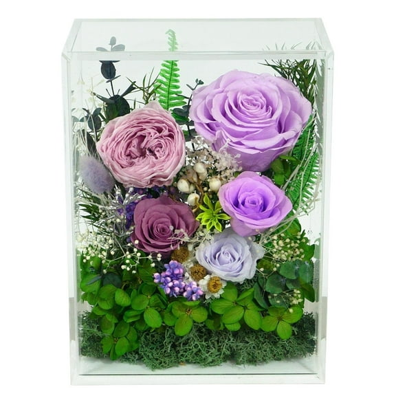 ZZ Valley of Rain Forest Long-Lasting Real Flowers, Handcrafted Preserved Rose Bush For you to Send Love for All Occasions