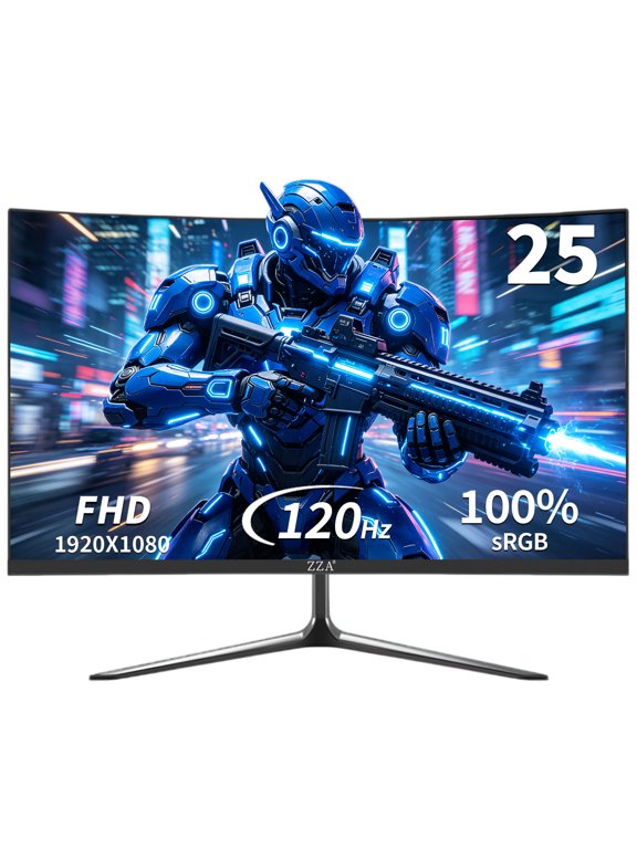 24.5 inch 120hz Curved Gaming Monitor, FHD 1080P Computer Monitor, AMD FreeSync, Eye Care for Home Office & PS5, DisplayPort & HDMI, VESA Mount