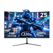 ZZA 24.5 Inch 120hz Curved Gaming Monitor, FHD 1080P Computer Monitor, AMD FreeSync, Eye Care for Home Office & PS5, DisplayPort & HDMI, VESA Mount