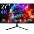 thumbnail image 1 of ZZA 27 Inch 4K UHD 3840*2160P Computer Monitor, 75Hz IPS Flat Monitor, 120% sRGB, 300cd/㎡ Brightness, HDR10 & AMD FreeSync, 2×HDMI 2.0 & 2×DP 1.2, Ideal for Business & Office Work, 1 of 9