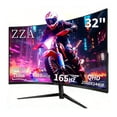 thumbnail image 1 of ZZA 32 inch Curved Gaming Monitor, QHD 2560x1440 165Hz 1ms, 1500R VA Panel, AMD FreeSync, HDR Ready, 1440p 144hz computer monitor, VESA, for PC Desktop Laptop PS5, Black, 1 of 10