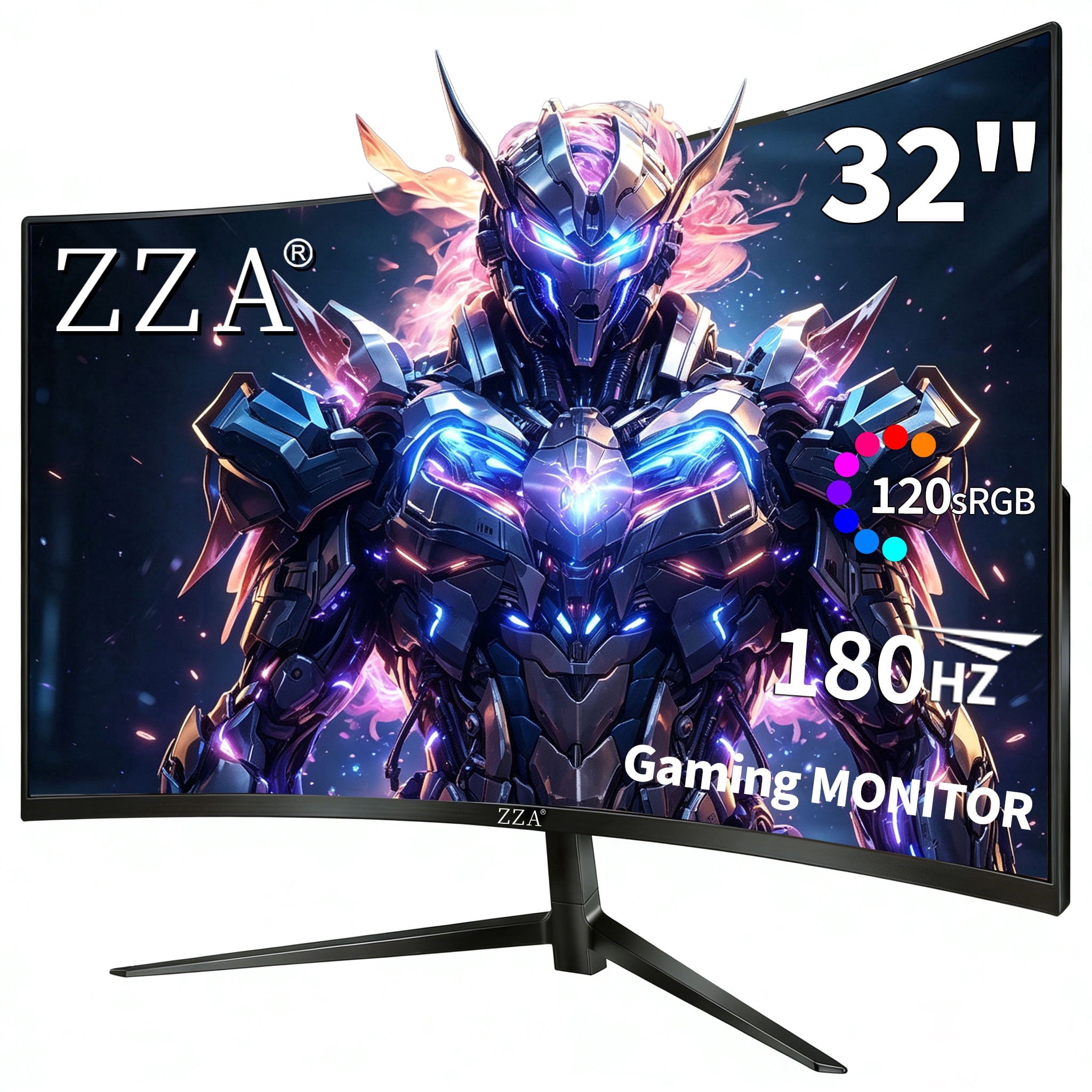 ZZA 32 Inch Curved Gaming Monitor, 180HZ FHD 1080P 1500R HDR, 1ms