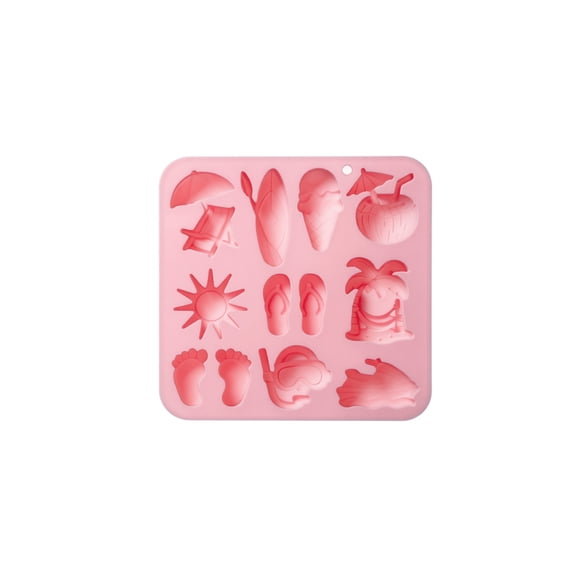 ZZAIXHL 1 PCS Summer Beach Silicone , 10 Cavity Tropical Beach Theme Silicone for Chocolate, Candy, , Resin, , Decoration With Tree