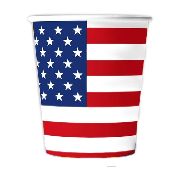 ZZAIXHL 10 Pack Patriotic Flag Dessert Cups 9 oz, 4th of July cups, Patriotic Party Tableware for Holidays, Decoration, Veterans, Election & Independence Day