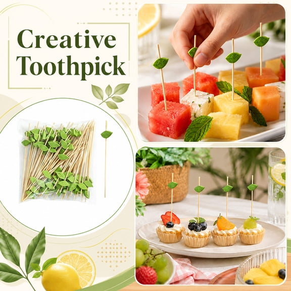 ZZAIXHL 100 Pcs Cocktail Picks, 4.7" Fancy Toothpicks Decorative Food Sticks for Appetizers, , Veggies, Desserts, Drinks