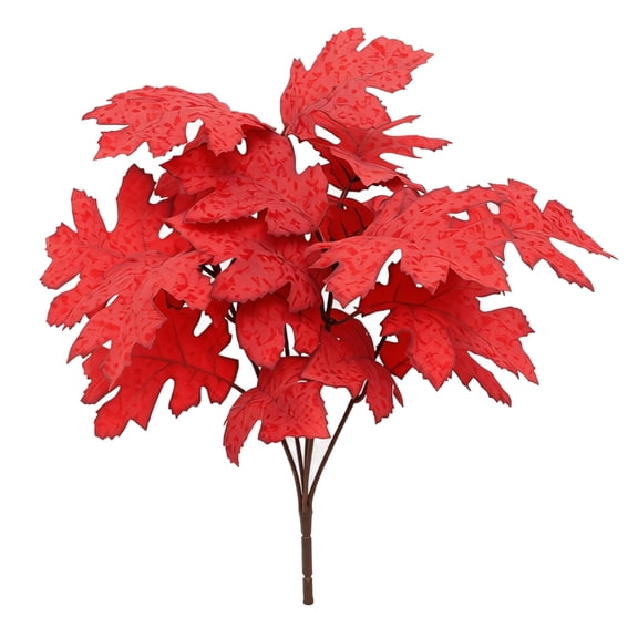 ZZAIXHL 1Pcs Fall Decor Artificial Maple Leaves Branches Fake Fall Leaves Stems Plants Faux Maple Shrubs Leaf Bushes for Home Kitchen Decor Autumn Thanksgiving Fireplace Festival Party Decorations