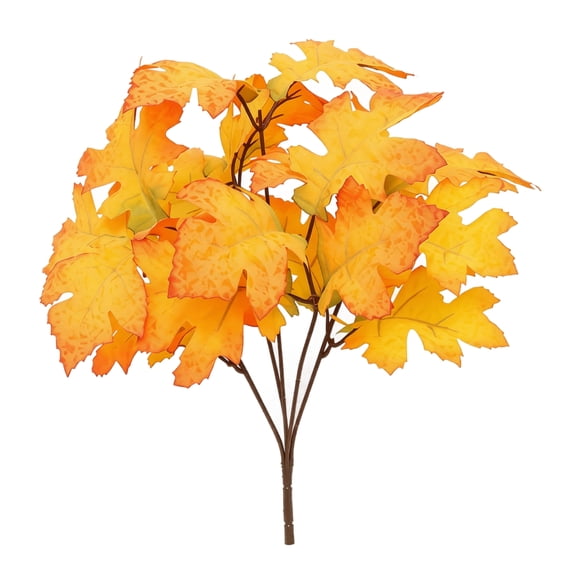 ZZAIXHL 1Pcs Fall Decor Artificial Maple Leaves Branches Fake Fall Leaves Stems Plants Faux Maple Shrubs Leaf Bushes for Home Kitchen Decor Autumn Thanksgiving Fireplace Festival Party Decorations