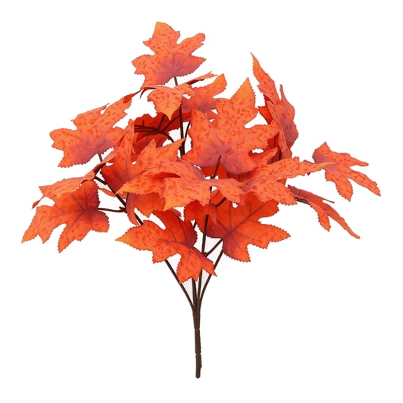 ZZAIXHL 1Pcs Fall Decor Artificial Maple Leaves Branches Fake Fall Leaves Stems Plants Faux Maple Shrubs Leaf Bushes for Home Kitchen Decor Autumn Thanksgiving Fireplace Festival Party Decorations