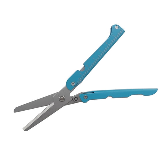 ZZAIXHL 2-in-1 foldable scissors with measuring ruler - stainless mini Travel Scissors portable lightweight scissors multitool suitable for and outdoor use