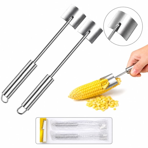 ZZAIXHL 2pcs Corn Peeler for Corn On The Cob 10" Remover Tool Cob Planer Corn Cutter Corn Knife Tool Stainless Steel Kitchen Gadgets
