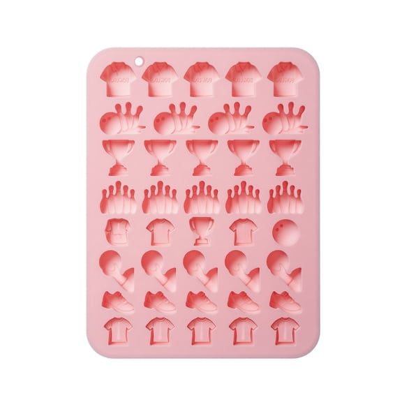 ZZAIXHL 39 Cavity Sports Themed Silicone Candy Molds Bowling Chocolate For Chocolate Candy Topper Decorating