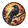 thumbnail image 1 of ZZAIXHL 7.09in Halloween Stained Glass Suncatcher Puzzles Window Hanging Ornament Black Bird Decor for Home Party Gift, 1 of 8